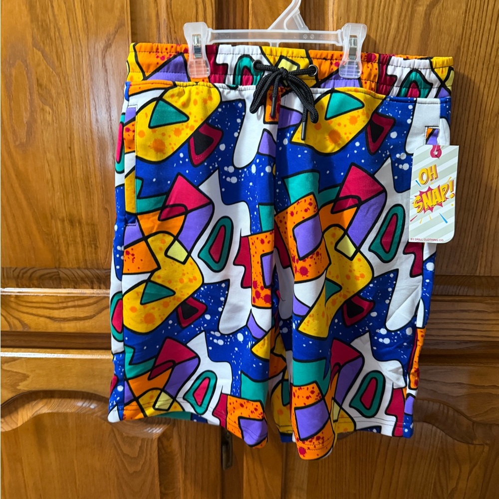 Colorful Geometric Men's Shorts Size S by‎ OH Snap
